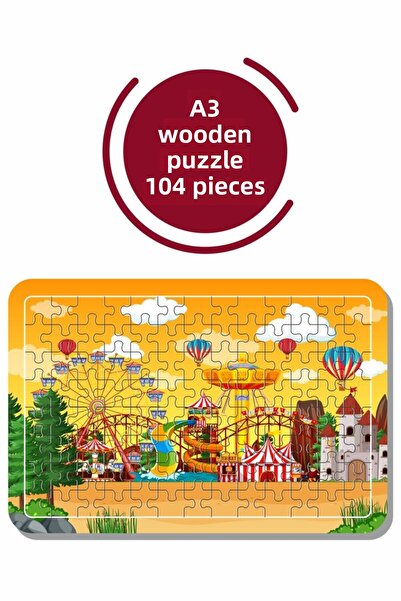 Baskı Atölyesi ألغاز حديقة الملاهي A3 مكونة من 104 قطعة، لعبة، منشار قطع