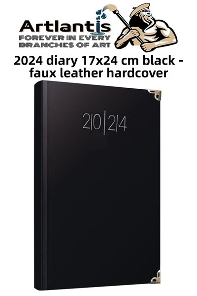 Artlantis 2024 Ατζάντα Μαύρο 17Χ24 εκ. Ριγέ 1 Τεμάχιο Ημερήσιο Πρόγραμμα Σχεδ...