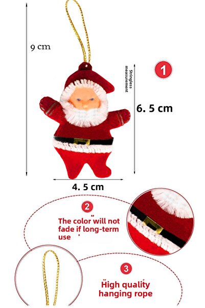 Waldern Στολίδι Πρωτοχρονιάτικο Πεύκο Άγιος Βασίλης 6 τεμαχίων 6,5cm