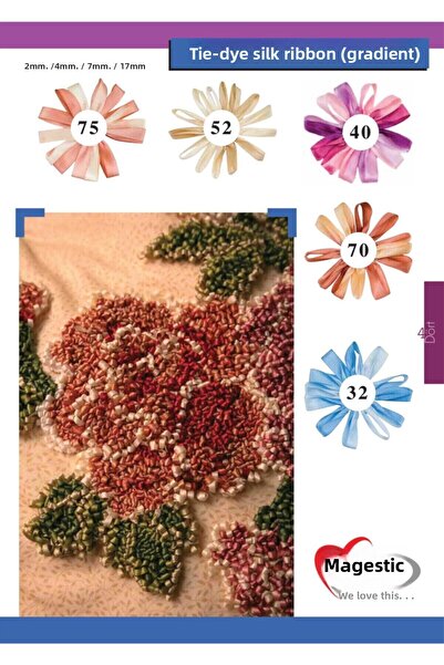 Majestik Μεταξωτή κορδέλα μπατίκ 7 mm - 40