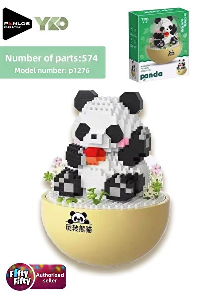 Vagonlife Panlos Yko Series Decorative and Collectible Panda Model 574 Piece Building Set -Ffp1276