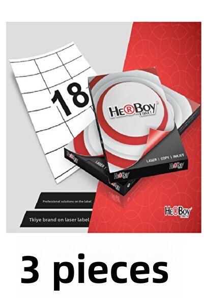 Herboy 3 عبوات HB-1218 70X46 مم ملصق ليزر 100 قطعة