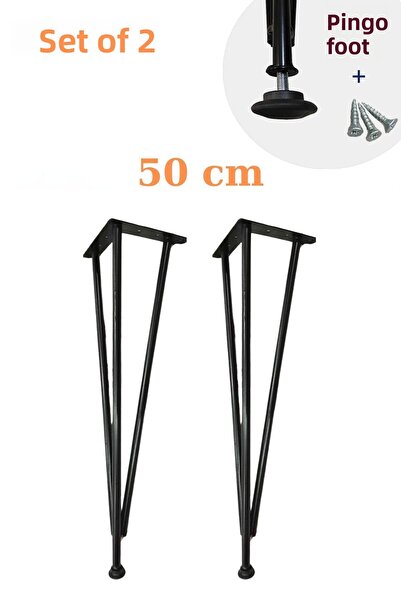 Evnalia Picior din țeavă metalică Billet Masă Dresuar Suport pentru cărămizi Bibliotecă Masă de cafea Picior Zigon 50 Cm (2 bucăți)