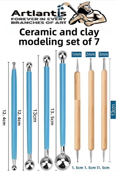 Artlantis Set de modelare din ceramică și lut cu vârfuri sferice, 1 pachet de...