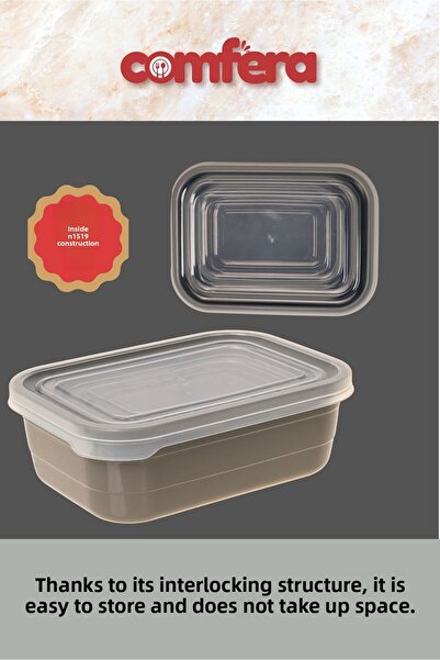 BAGER MARKET Plastic Food Container - Comfera Set of 3, Suitable for Refrigerator and Microwave