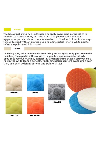 Choice 5Pcs Set Car Waxing Buffing Pad Polishing Disc 3/4/5/ Inch Auto Care Repair Tools Wax Pads for Ca...