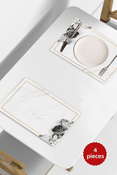 Copyrite نمط الرخام الزهري 42x30 PVC 4 قطع خدمة أمريكية قابلة للمسح