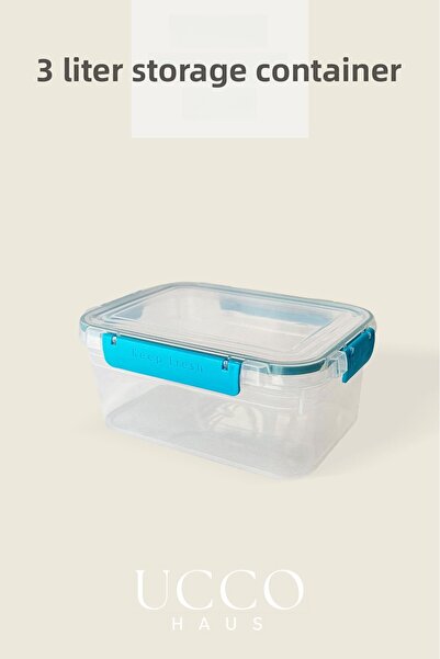 UCCO Leakproof Storage Container with Lock – 3 Liter Sealed Food Container, Microwave and Dishwasher Safe