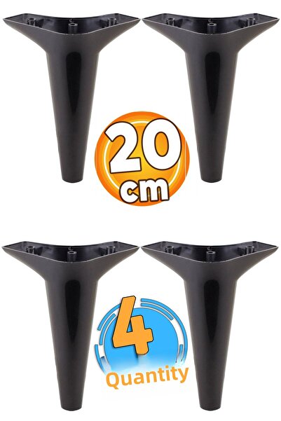 Badem10 Canapea neagra de lux Aspen - Unitate TV 20 Cm si picioare console 4 bucati