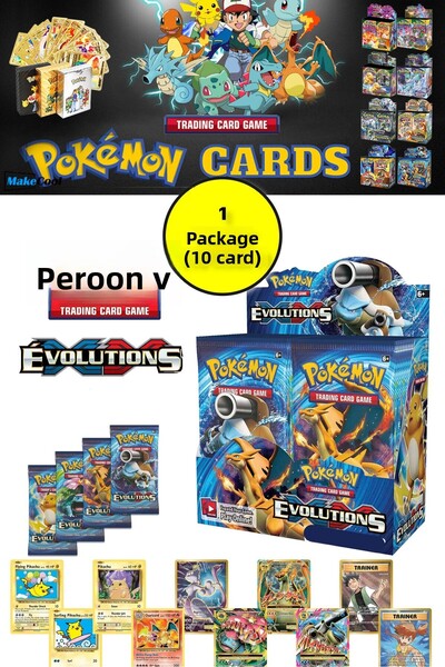 TOYFEST بطاقة ألعاب البوكيمون TCG Xy Evolutions - عبوة واحدة (10 بطاقات)