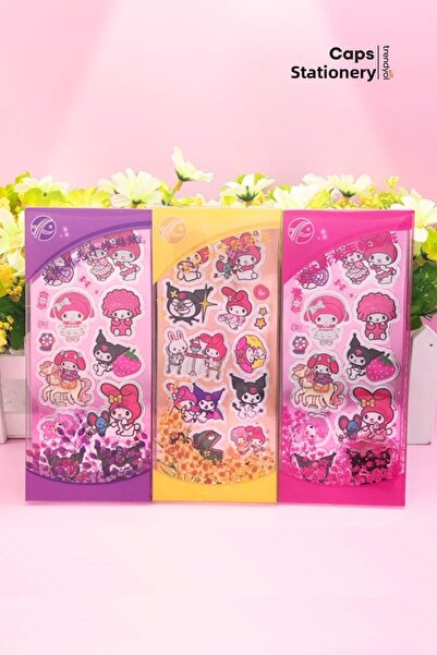 caps office Kuromi My Melody Cinnamoroll Keroppi 18 Φύλλα Ολογραφικό Σετ Αυτο...