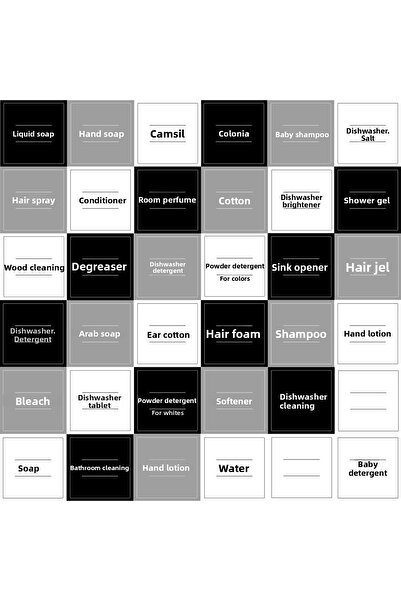 TELLGRAF مجموعة ملصقات جرة تحت عنوان منتجات التنظيف (5x5 سم 36 قطعة)
