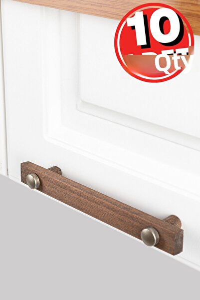ARTI WOODS Mâner dulap, 10 bucăți - 64 mm (6,4 cm) - mâner din lemn natural, ...