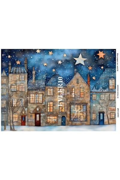 LİNEART ورق ديكوباج نحاسي رقم: EVLER10 - 29X42 سم