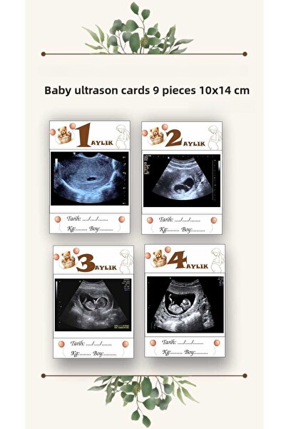 ZY TASARIM 9 Carduri pentru Ultrasunete pentru Bebeluși - 10x14 Cm