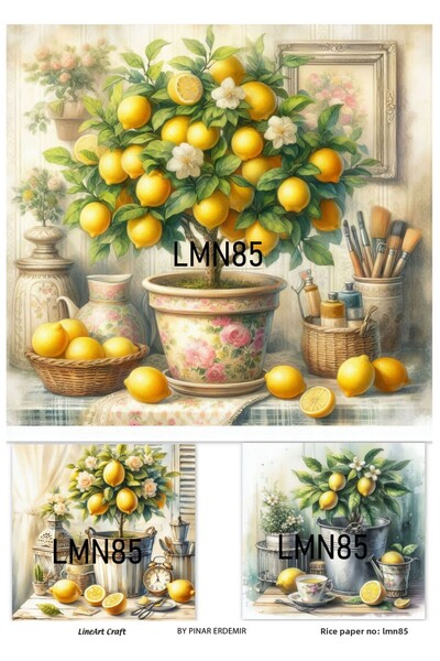 LİNEART ديكوباج نحاسي منقوش بالليمون موديل LMN85 - 30*42 سم