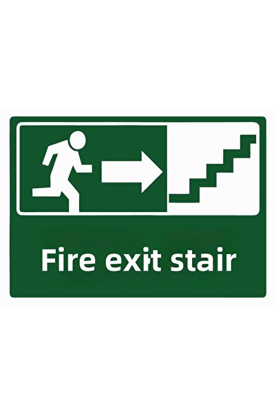 ZiPrinter لافتة تحذيرية لسلالم الخروج من الحريق مصنوعة من مادة PVC مقاس A3 30...