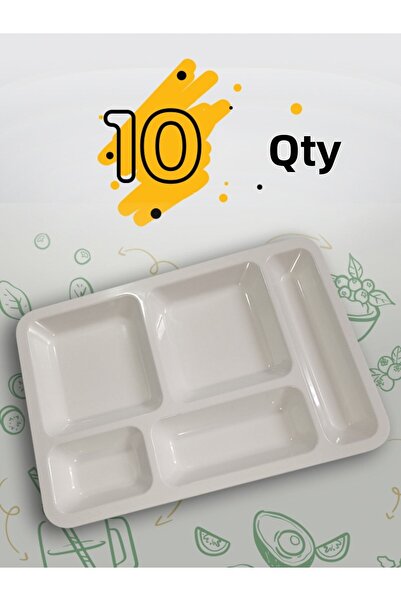 kukastore 10 قطع من أطباق طاولة الطعام ذاتية الخدمة من البولي كربونات