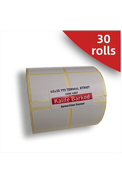 Kalite Barkod 40x30 Etichetă termică 2 Li împreună |   30 de role de etichetă...