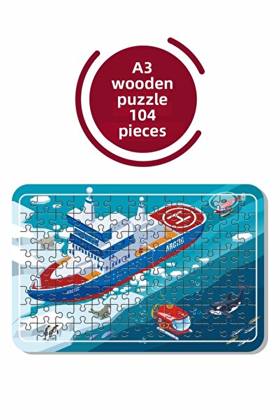Baskı Atölyesi لغز سفينة A3 مكون من 104 قطعة، لعبة، منشار قطع