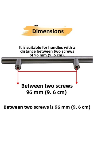 Badem10 Mia Mojan (96 mm - 9,6 cm) Mobilier din metal inox Sertar de bucătărie Dulap dulap Mâner Mâner Mânere
