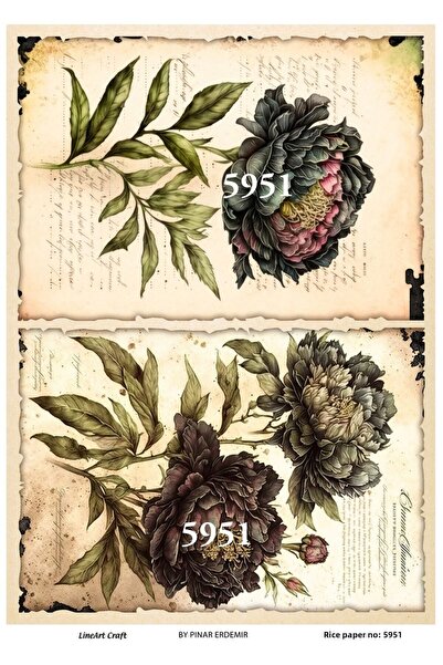LİNEART Brass Decopage Paper - L5951 Model, 29X42 cm