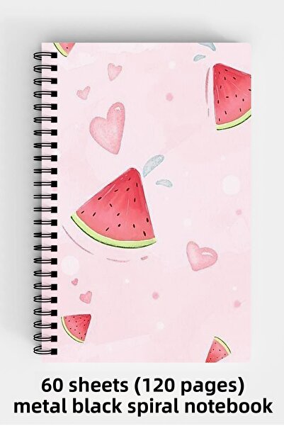 Anime Marketi Strawberry Design A5 Spiral Hard Cover Notebook 120 Sheets