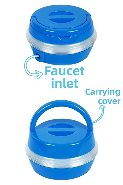 MH MiniHediye Folding Water Dispenser Can Thermos Picnic Camping Demijohn Water Beverage Ayran Bottle With Fountain Bellows 5.5 Lt