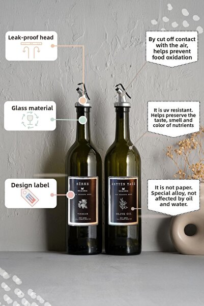 KHAKMA Amber Set of 2 750 Ml Olive Oil Vinegar Bottle Oil Pot Oil Bottle 750-sz-ss