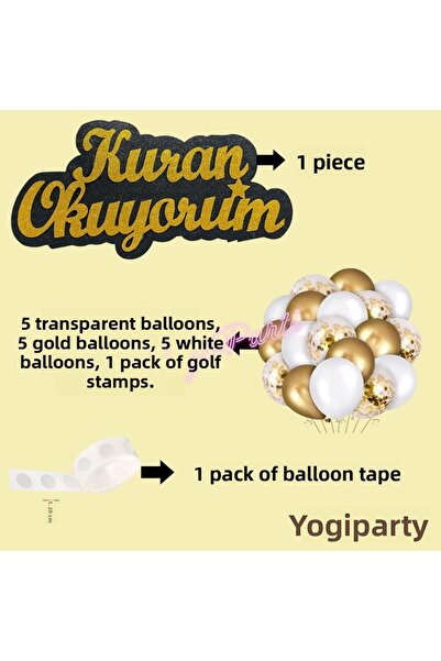 Yogi parti Διαβάζω το Κοράνι Διαβάζω το Κοράνι Σετ γραμμάτων Μπαλόνι Διαφανές...