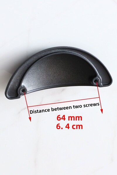 Badem10 Yelken Midye Dish 64 Mm Buton Mobilier Negru Mat Sertar Bucătărie Dulap Dulap Mânere Mâner
