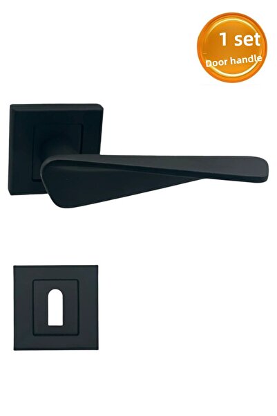 Sofuoğlu Salda Model Stainless Steel Matte Black Square Badge Room Door Handle (1 Set)