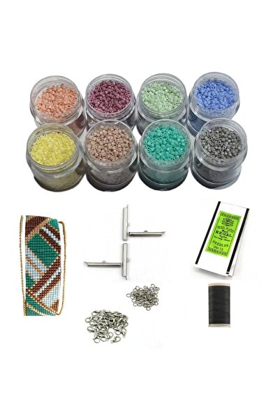 RLX BUJİTERİ مجموعة خرز ميوكي ديليكا - 8 ألوان مع إغلاق أصلي وإبرة وخيط ومشبك...