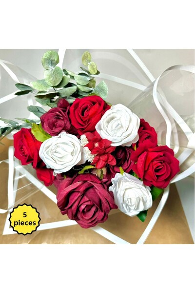 COLORPAK باقة زهور لامعة مقاس 55 × 55 سم - ورق جلاتيني ذو أرضية شفافة وحواف بيضاء (5 قطع)