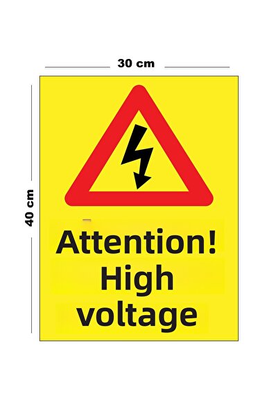 Lucena تحذير معدني عالي الجهد 30 سم × 40 سم علامة تحذير كبيرة الحجم A3