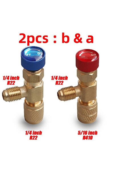 Choice 2PCS A B 4/2/1PCS R410A R22 1/4" Refrigeration Charging Safety Valve A...