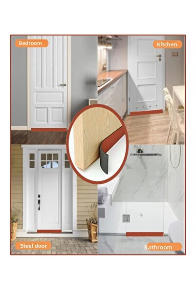 UYDEE 5 قطع باللون البني تحت الباب مضاد للرياح، عازل للحرارة للحشرات الصوتية