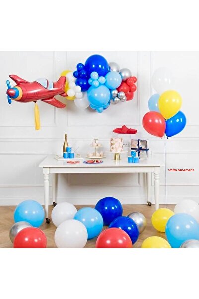 MFM Σετ μπαλόνι με αλυσίδα αεροπλάνου για γενέθλια