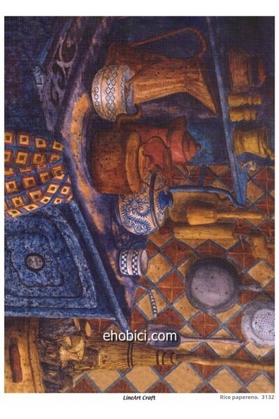 ehobici Lineart Brass Decopage Paper Model - 3132