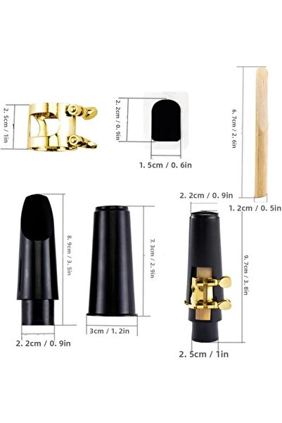 Midex Sfr-1530A Alto Saxophone Mouthpiece Bek Set Gold (Bek Bracelet Reed Pad Cover)