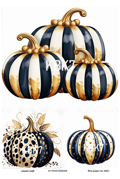 LİNEART Halloween Pumpkin Series - Kbk7 Model Brass Decopage 30*42 cm