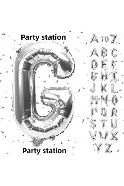 Parti Station Silver Color Letter Foil Balloon Letter G Large Size 100 cm 1 M...