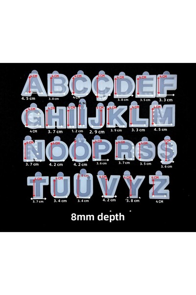 Aj Resincraft قالب سيليكون إيبوكسي / كمية العجلات 28 حرفًا قالب أبجدي بالحجم ...