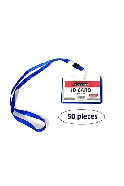 Rubenis بطاقة اسم سلسلة زرقاء 50 قطعة Dl-5749 (8.8 سم × 5.3 سم)