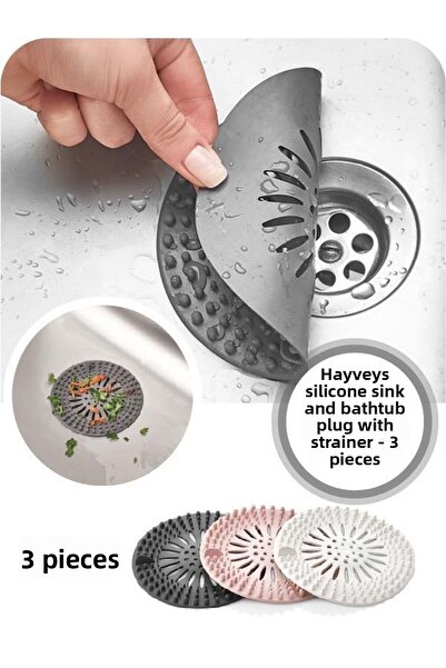 Hayveys 3 قطع كبيرة الحجم من مصفاة حوض المطبخ والحمام