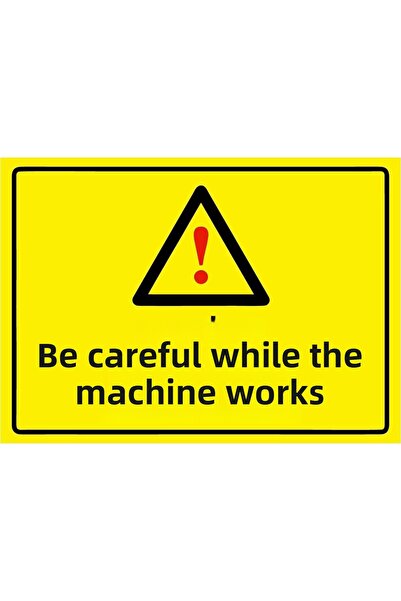 ZiPrinter لافتة تحذيرية من ماكينا: احذر عند العمل، مصنوعة من البي في سي، مقاس...