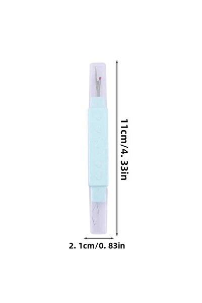 lawrenceshop 2 in 1 Seam Ripper and Needle Threader Apparatus Thread and Seam Remover Buttonhole Opener Blue