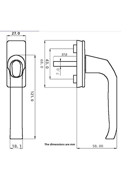 pimapen 2 Pieces - Window Handle White Aluminum 153gram/pcs