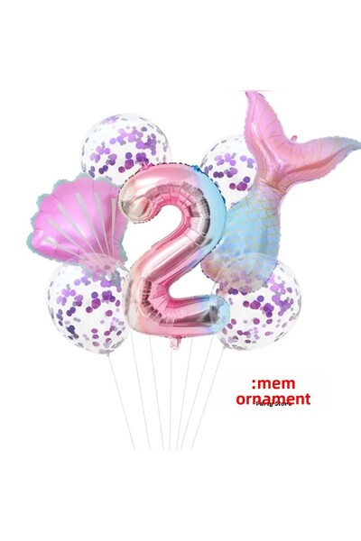 MFM Σετ γενεθλίων για πάρτι 2 ετών με αλουμινόχαρτο με αριθμό ροζ μπαλόνια Γο...