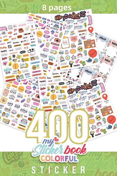 colortouch كتاب ملصقات ملون - كتاب ملصقات 400 قطعة - مجموعة ملصقات